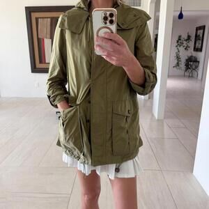 Burberry Brit Lightweight Olive Green Windbreaker Jacket US Size 4